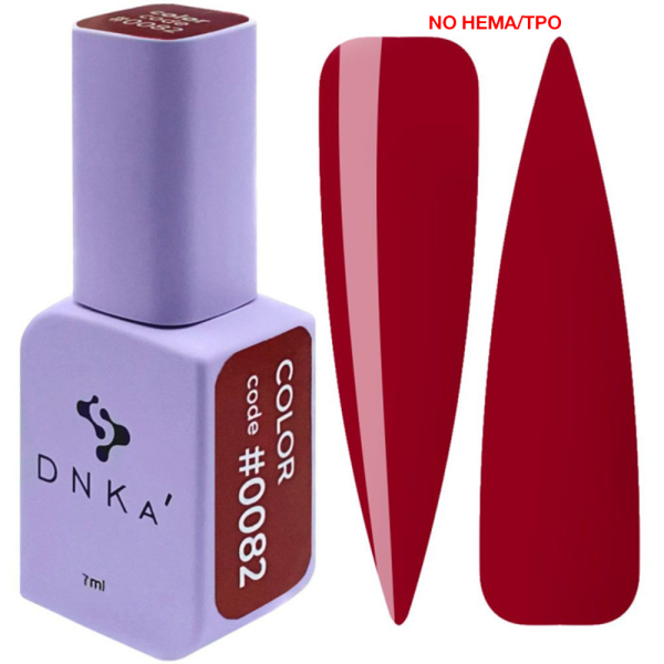 Гель-лак DNKa Gel Polish Color New Formula #0082, червоний, 7 мл