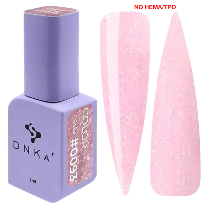 Гель-лак DNKa Gel Polish Color New Formula #0093, лепестки сакуры с блестками , 7 мл