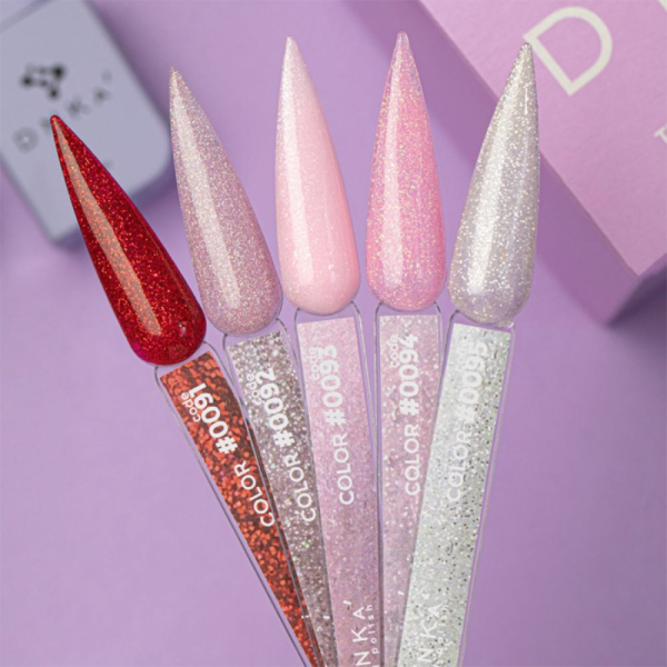 Гель-лак DNKa Gel Polish Color New Formula #0093, пелюстки сакури із бльостками , 7 мл