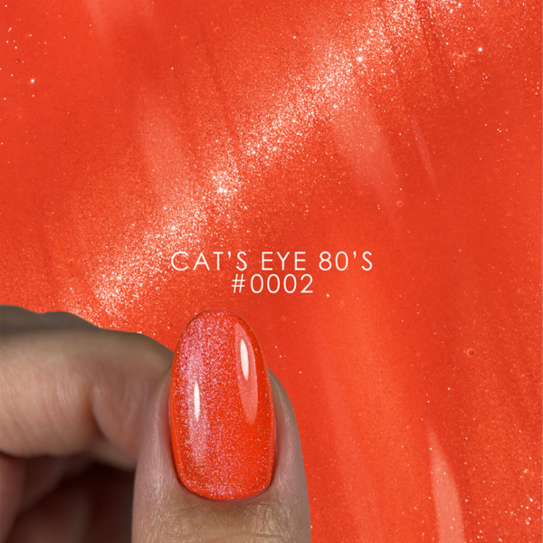 Гель-лак котяче око DNKa Color Gel Polish Cat`s Eye 80`s New Formula #0002, чевоний, 7 мл