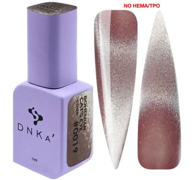 Гель-лак кошачий глаз DNKa Cat`s Eye New Formula #0019 Bohemia, ягідно-срібний, 7 мл
