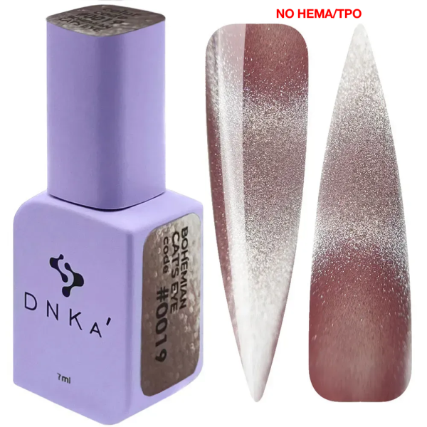Гель-лак кошачий глаз DNKa Cat`s Eye New Formula #0019 Bohemia, ягодно-серебряный, 7 мл