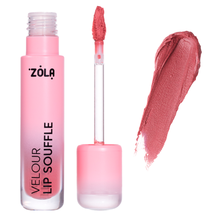 Помада оксамитова матова ZOLA Velour Lip Souffle 01 Rose Dream, мрія троянди