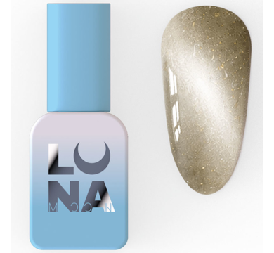 Гель-лак котяче око LUNA Color Magnetic Cat Eye №3, оливково-золотий з поталлю, 8 мл