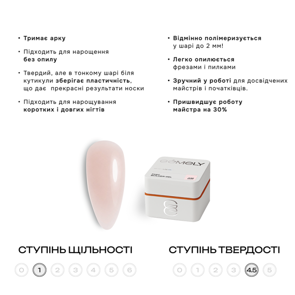 Гель жидкий GEMELY Fast Builder Gel №035, прозрачно-персиковый, 15 мл
