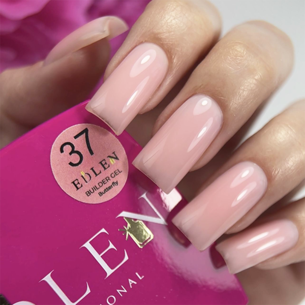 Змінний картридж Edlen Builder Gel Butterfly №37 - гель для нарощування, нюдово-рожевий, 15 мл