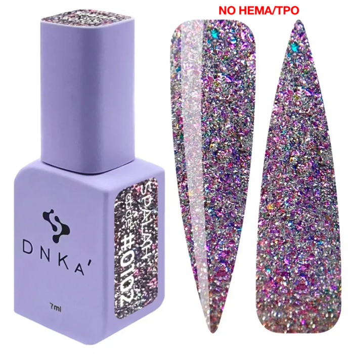 Гель-лак DNKa Gel Polish Spalah New Formula #0102 світловідбівний, сріблясто-фіолетовий, 7 мл