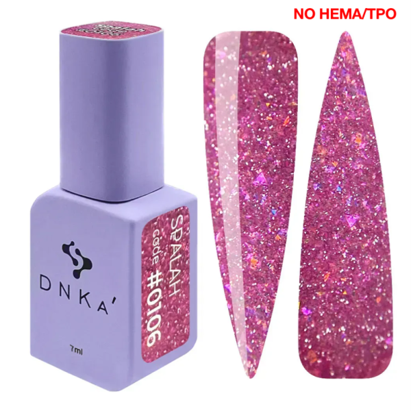 Гель-лак DNKa Gel Polish Spalah New Formula #0106 светоотражающий, розовый, 7 мл