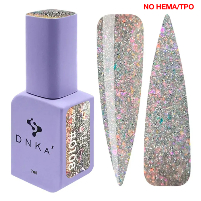 Гель-лак DNKa Gel Polish Spalah New Formula #0108 светоотражающий, серебристо-розовый, 7 мл