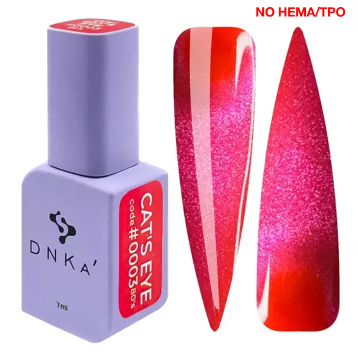 Гель-лак кошачий глаз  DNKa Color Gel Polish Cat`s Eye 80`s New Formula #0003, розовый, 7 мл