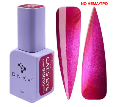 Гель-лак котяче око DNKa Color Gel Polish Cat`s Eye 80`s New Formula #0005, фуксія, 7 мл