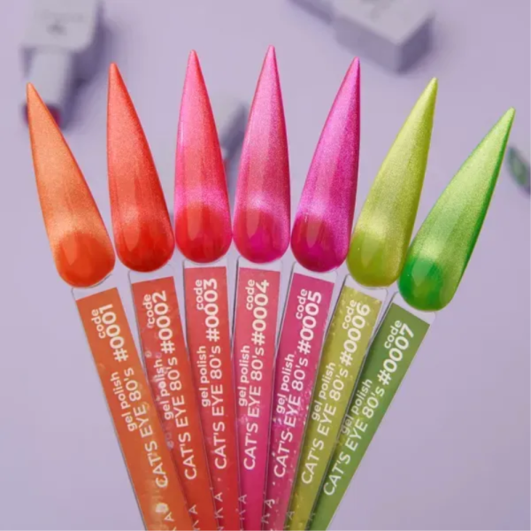 Гель-лак котяче око DNKa Color Gel Polish Cat`s Eye 80`s New Formula #0005, фуксія, 7 мл