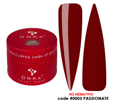 База камуфлююча DNKa Cover Rubber Base French New Formula №0003 Passionate, бордова, 30 мл