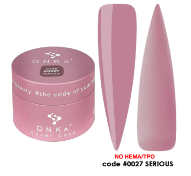 База камуфлирующая DNKa Cover Rubber Base New Formula №0027 Serious, холодно-розовая, 30 мл