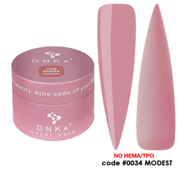 База камуфлююча DNKa Cover Rubber Base French New Formula №0034 Modest, рожевий шовк, 30 мл
