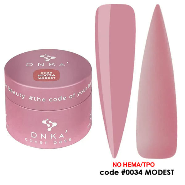 База камуфлююча DNKa Cover Rubber Base French New Formula №0034 Modest, рожевий шовк, 30 мл