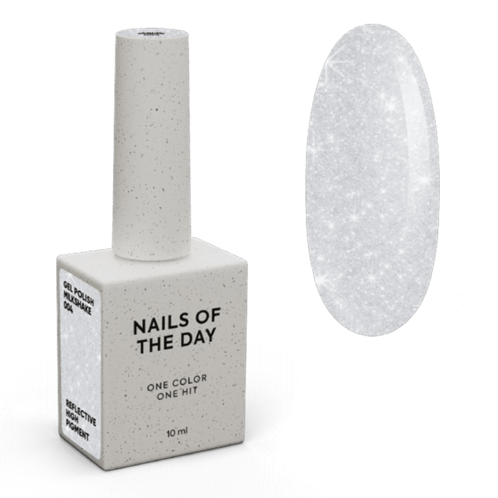 Гель-лак светоотражающий NAILSOFTHEDAY Gel Polish №004 Milkshake, молочно-серебряный, 10 мл