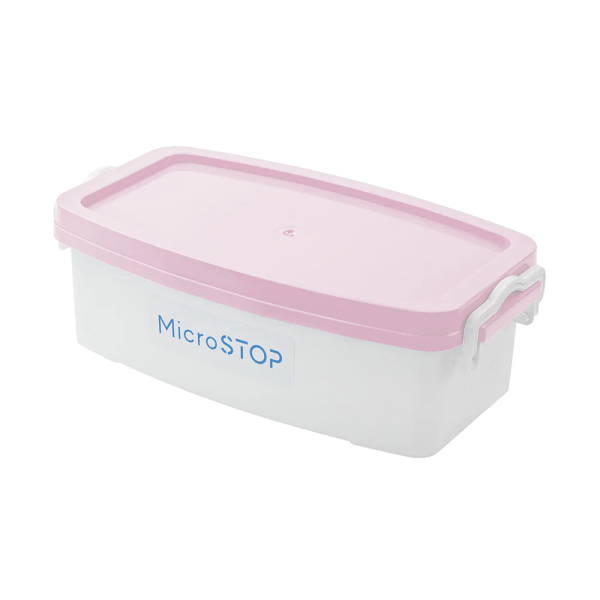 Контейнер (ванна) Microstop для стерилізації інструментів, із ніжно-рожевою кришкою, 3 л