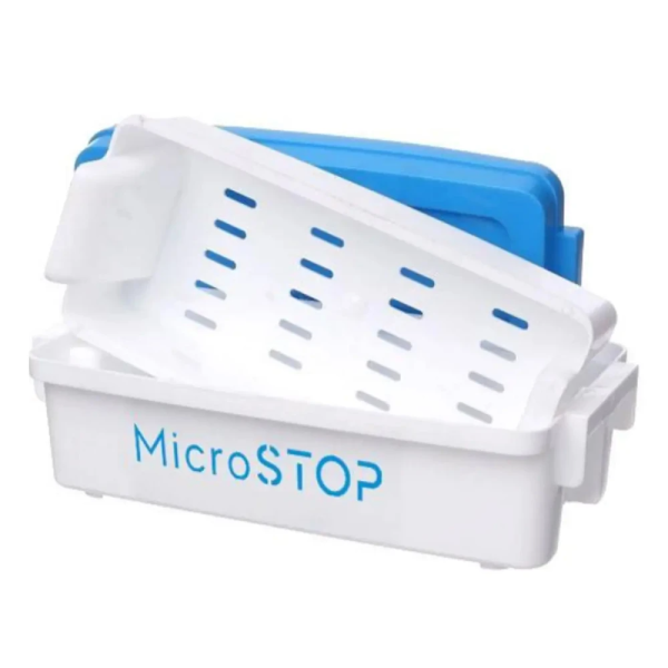 Контейнер (ванна) Microstop для стерилізації інструментів, із ніжно-рожевою кришкою, 3 л