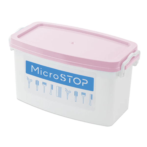 Контейнер (ванна) Microstop для стерилізації інструментів, із ніжно-рожевою кришкою, 5 л