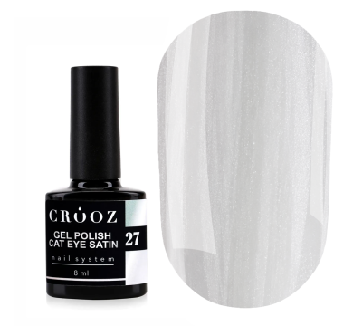 Гель-лак котяче око Crooz Cat Satin №27, сірий, 8 мл