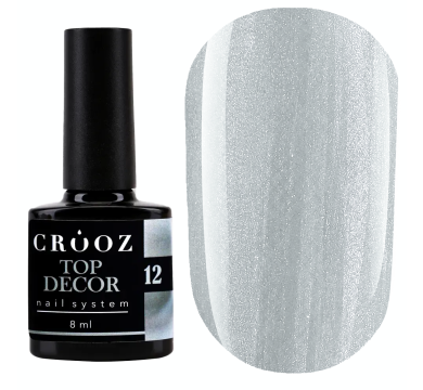 Топ котяче око Crooz Tор Decor №12, без липкого шару, срібний, 8 мл