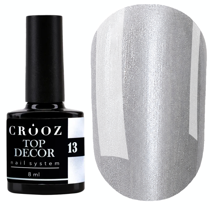 Топ котяче око Crooz Tор Decor №13, без липкого шару, сірий, 8 мл