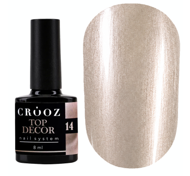 Топ котяче око Crooz Tор Decor №14, без липкого шару, золотий шампань, 8 мл