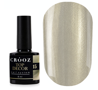 Топ кошачий глаз Crooz Tор Decor №15, без липкого слоя, оливковый, 8 мл