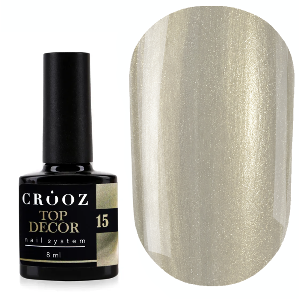 Топ кошачий глаз Crooz Tор Decor №15, без липкого слоя, оливковый, 8 мл