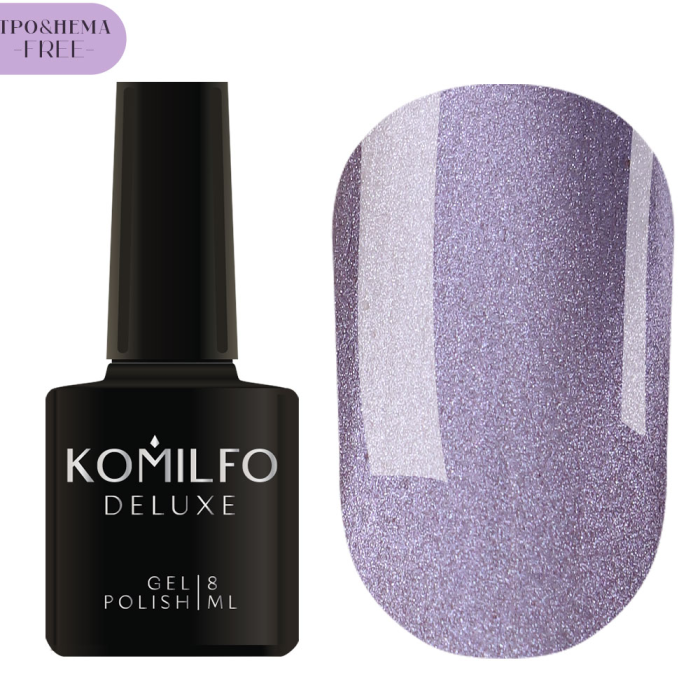 Гель-лак котяче око Komilfo Silk Cat Eye №004, лавандовий, 8 мл (HEMA/TPO free)