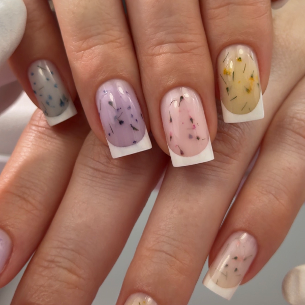 Гель для нарощування Edlen Builder Gel Flower Yogurt №91, жовтий із жовтими сухоцвітами, 15 мл
