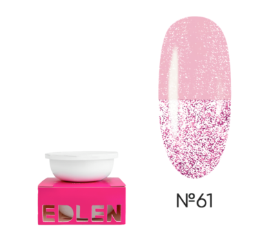 Змінний картридж Edlen Builder Gel Flash №61, світловідбиваючий рожевий, 15 мл