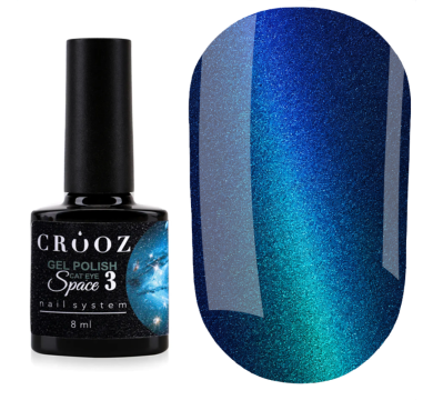 Гель-лак кошачий глаз Crooz Space Cat №03, сине-голубой, 8 мл