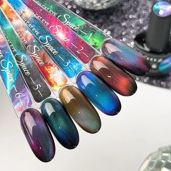 Гель-лак кошачий глаз Crooz Space Cat №06, фіолетово-синій, 8 мл