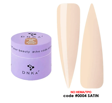 Гель для нарощування DNKa Builder Gel New Formula #0004 Satin, ніжний беж, 15 мл