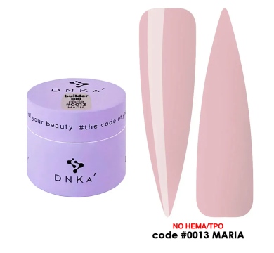 Гель для нарощування DNKa Builder Gel New Formula #0013 Maria, пастельно-рожевий, 15 мл
