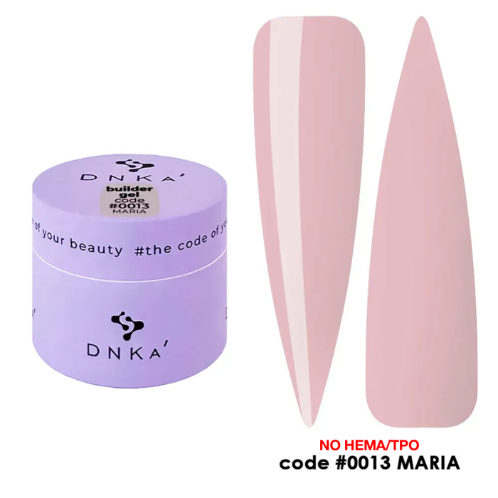 Гель для нарощування DNKa Builder Gel New Formula #0013 Maria, пастельно-рожевий, 15 мл