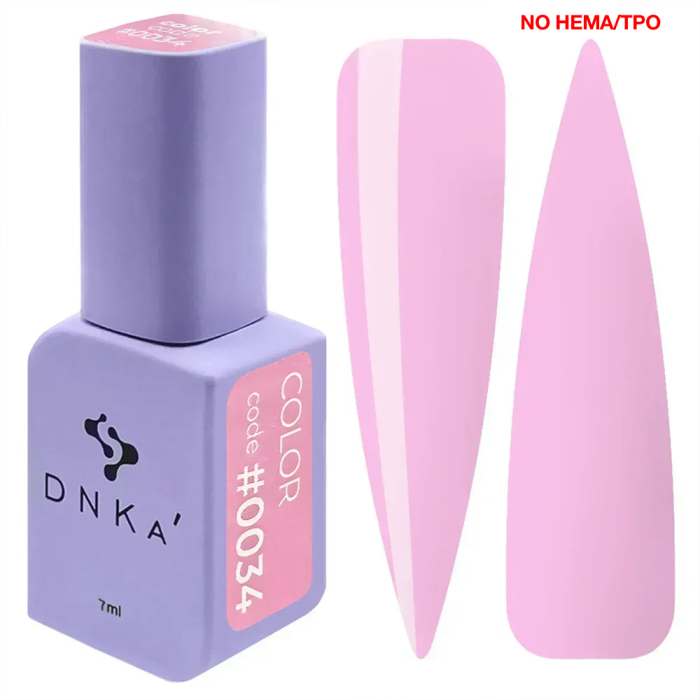 Гель-лак DNKa Gel Polish Color New Formula #0034, кремово-розовый, 7 мл