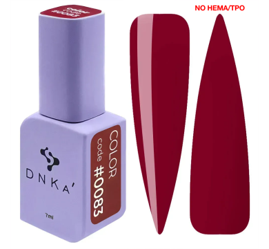Гель-лак DNKa Gel Polish Color New Formula #0083, бордовий, 7 мл