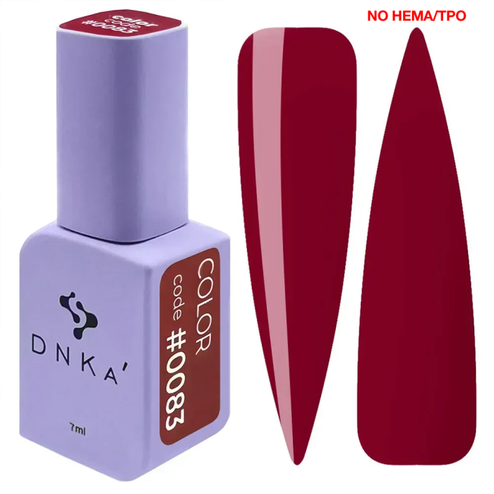 Гель-лак DNKa Gel Polish Color New Formula #0083, бордовий, 7 мл