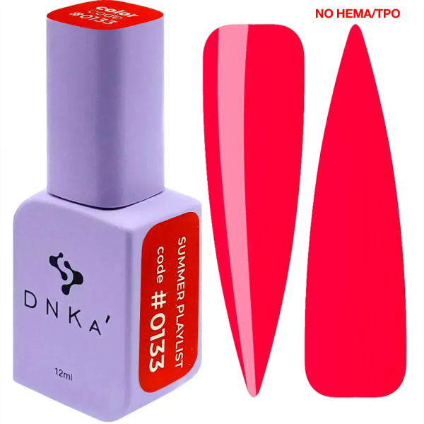 Гель-лак DNKa Gel Polish Color New Formula #0133, ягідно-червоний, 7 мл