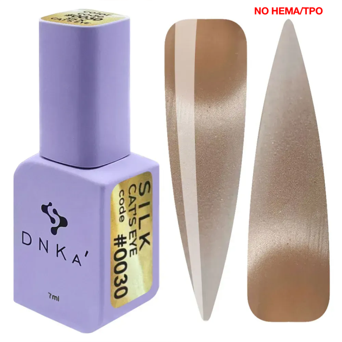 Гель-лак котяче око DNKa Color Gel Polish Cat`s Eye #0030 Silk New Formula, шампань, 7 мл