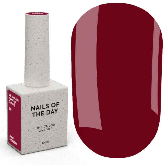 Гель-лак NAILSOFTHEDAY Gel Polish №130 Tomato, темно-червоний, 10 мл