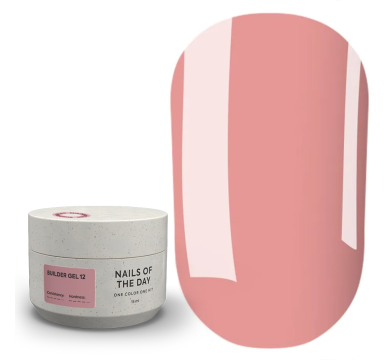 NAILSOFTHEDAY Builder Gel №12 - конструюючий гель, бежево-рожевий, 15 мл