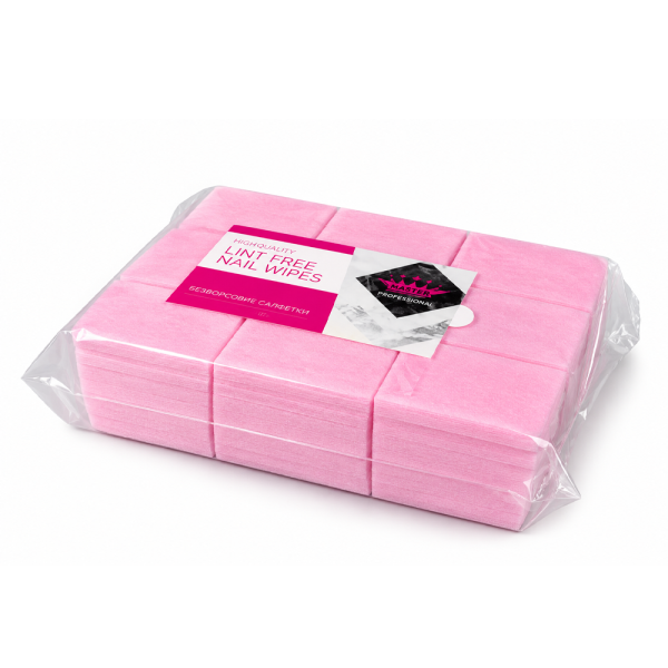 Салфетки безворсовые Master Professional High Quality 4х6 см, 1000 шт, розовые