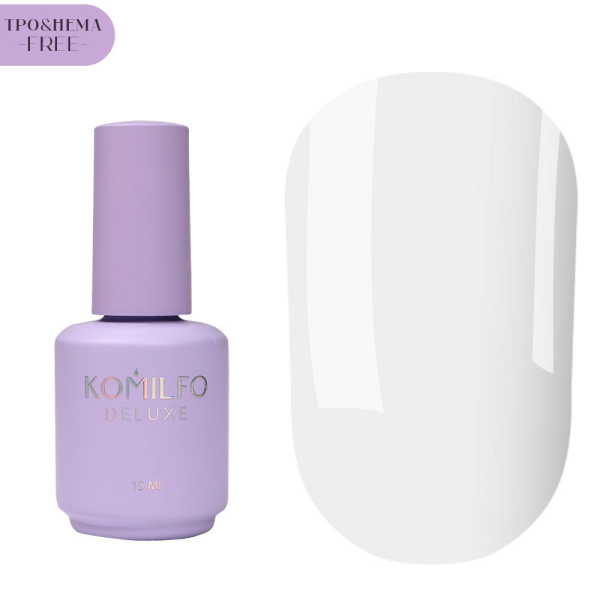 База каучуковая для гель-лака Komilfo Milky White Intense, молочно-белая, 15 мл (HEMA/TPO free)