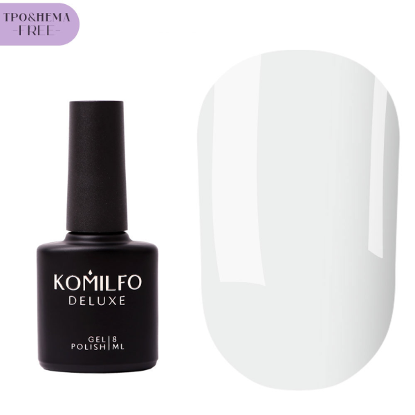 База каучукова для гель-лаку Komilfo Milky White Intense Base, молочно-біла, 8 мл (HEMA/TPO free)