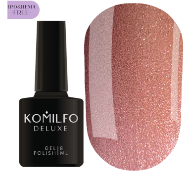 Гель-лак котяче око Komilfo 9D Cat Eye №001, бежево-рожевий, 8 мл (HEMA/TPO free)