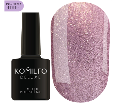Гель-лак котяче око Komilfo 9D Cat Eye №003, бежево-фіолетова, 8 мл (HEMA/TPO free)